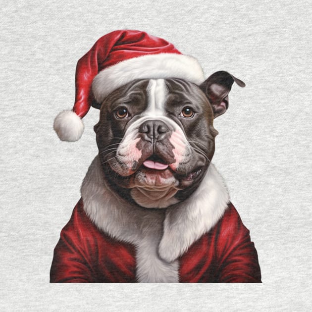 Merry Chirstmas with American Bully Dog by hnueng111